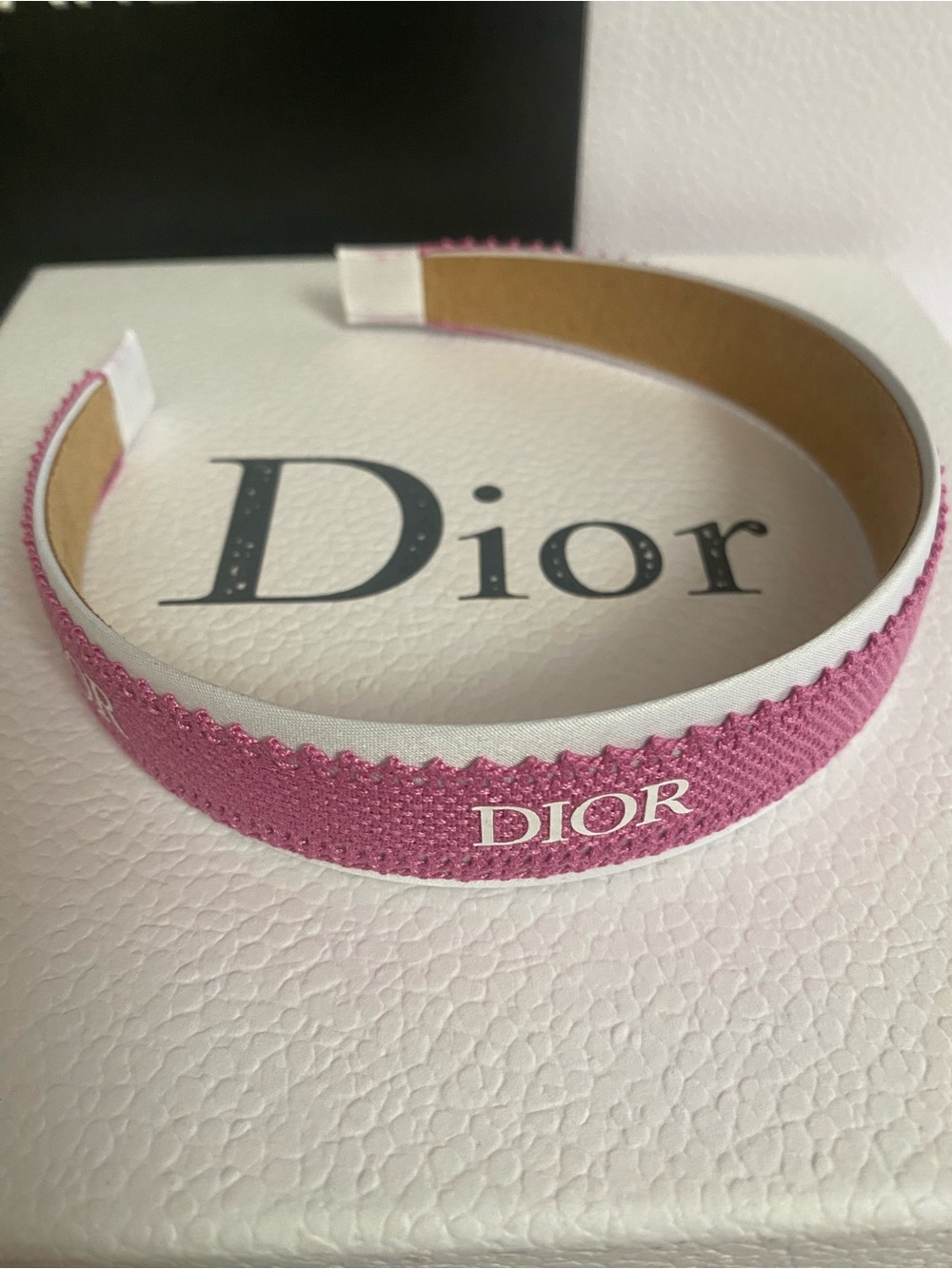 Dior Ribbon Pink Scalloped Logo Headband